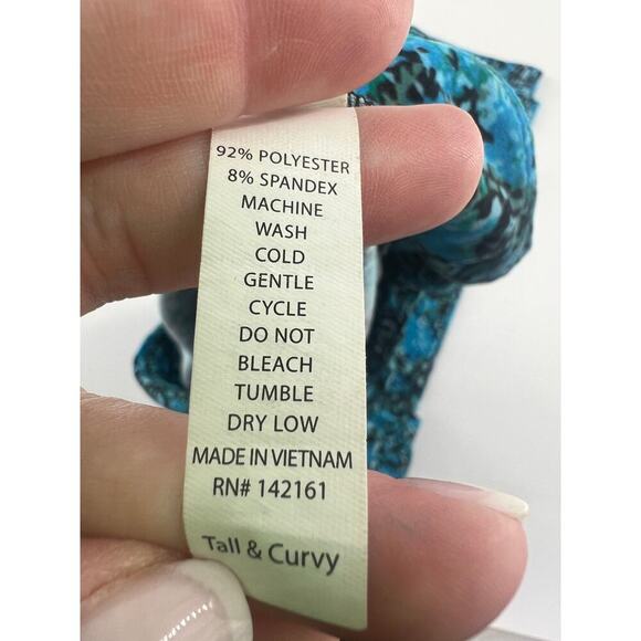 Lularoe Leggings Womens Tall and Curvy 12-18 Blue Teal Stretchy Abstract Colors - Picture 5 of 7
